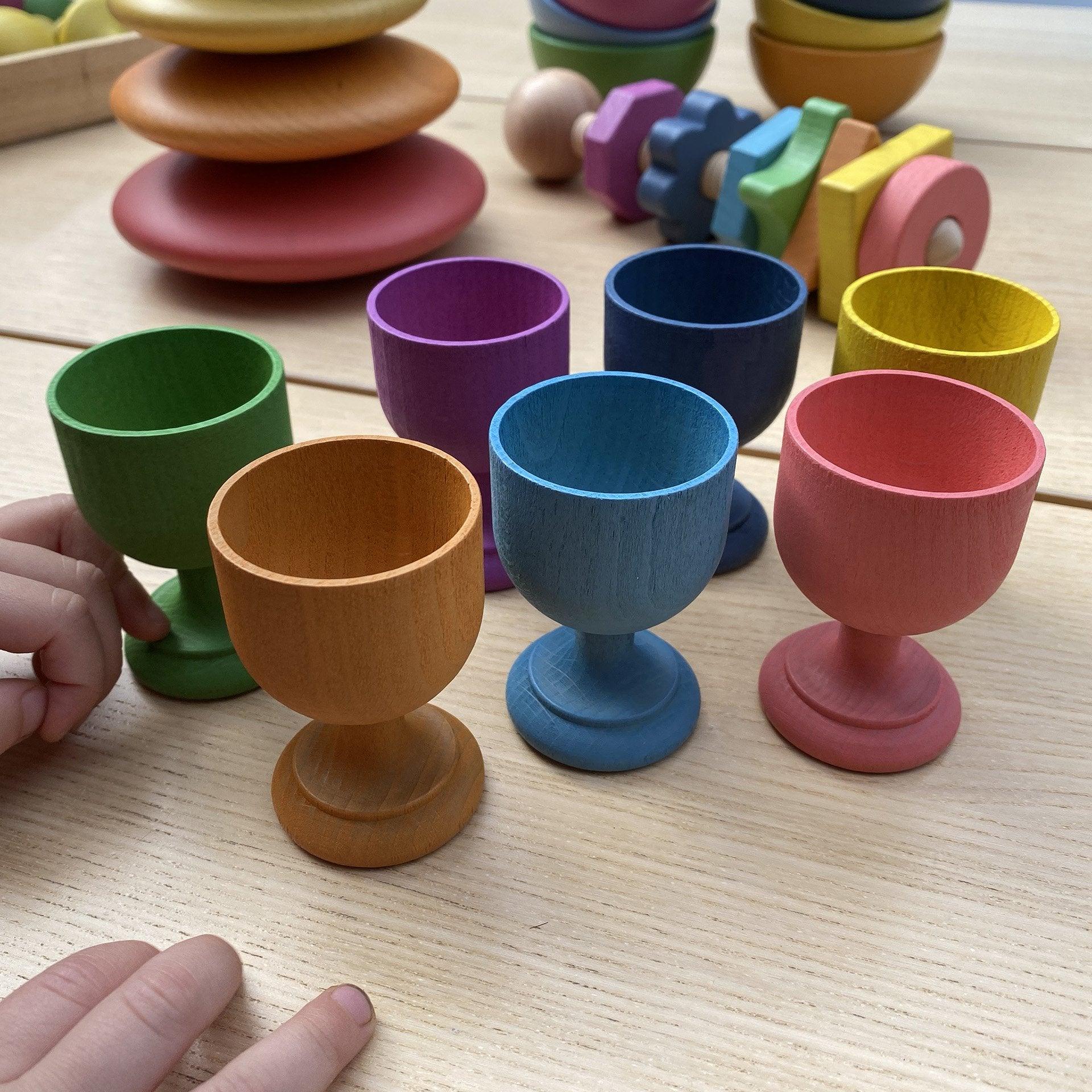 TickiT - Regenboog Houten Eierdopjes