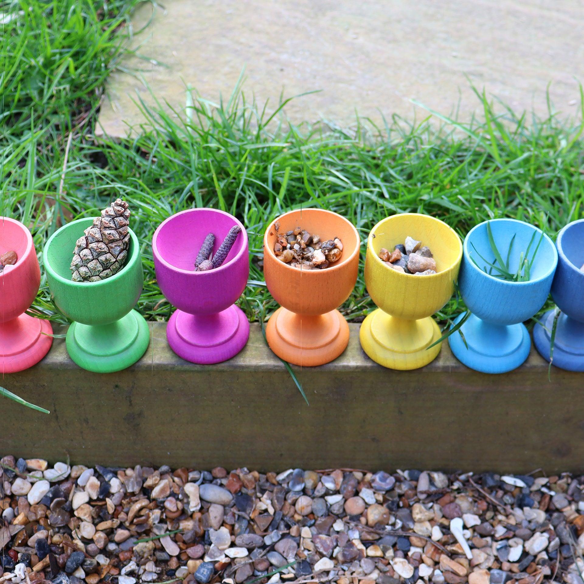 TickiT - Regenboog Houten Eierdopjes