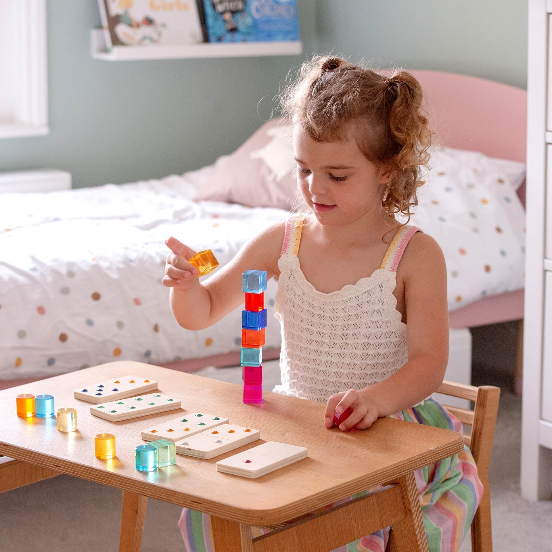 TickiT - Houten Edelsteen Domino (28 stuks)