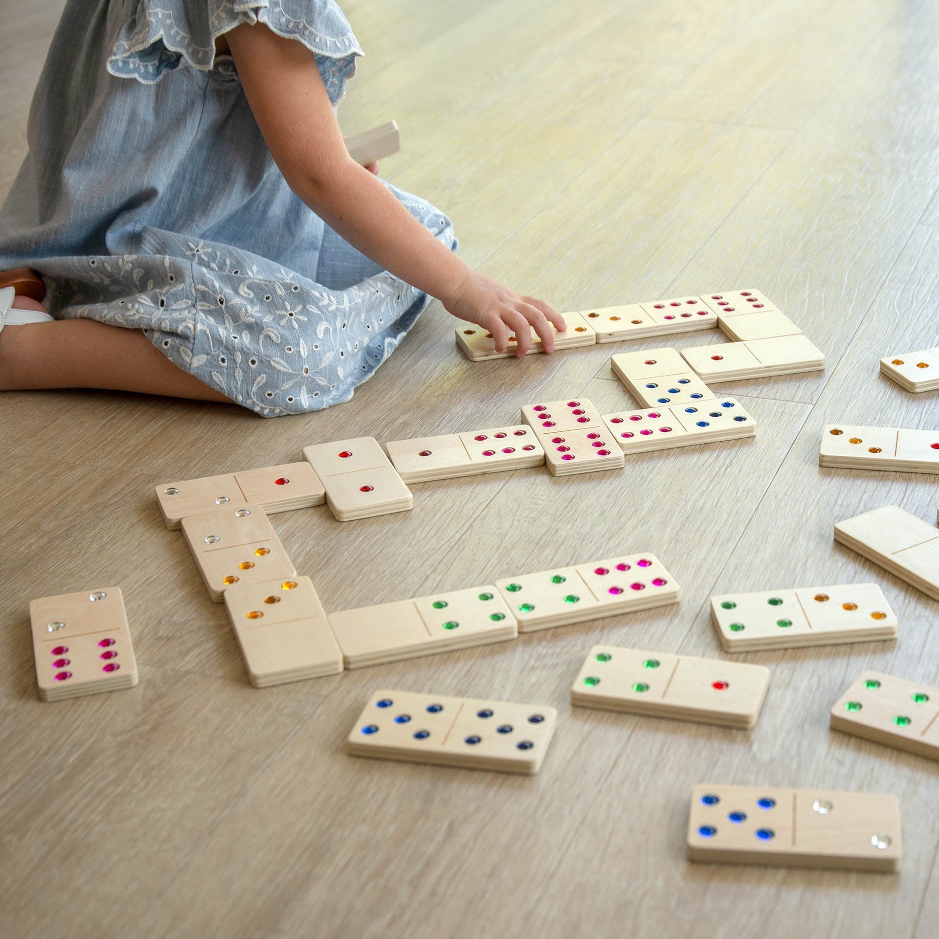 TickiT - Houten Edelsteen Domino (28 stuks)