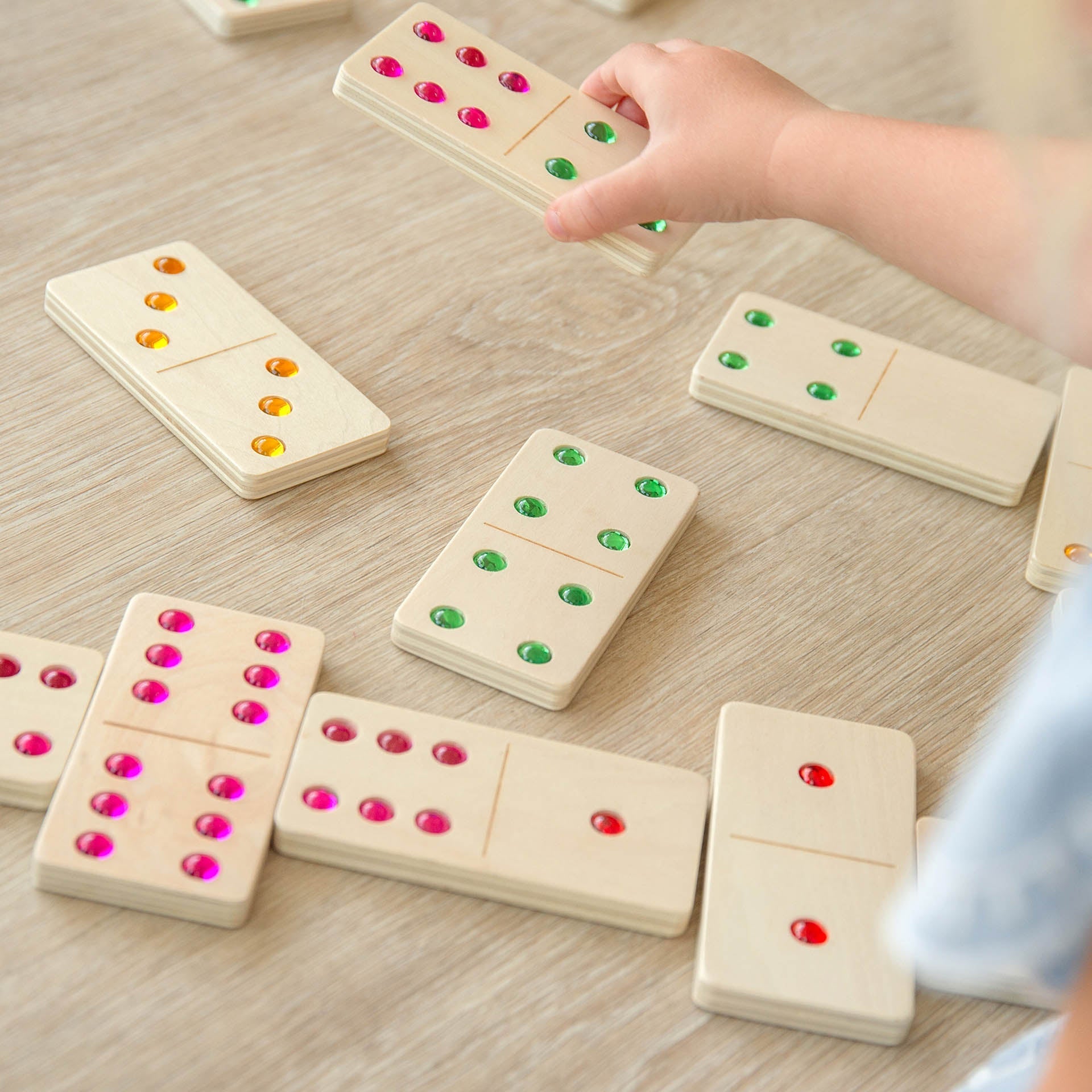 TickiT - Houten Edelsteen Domino (28 stuks)