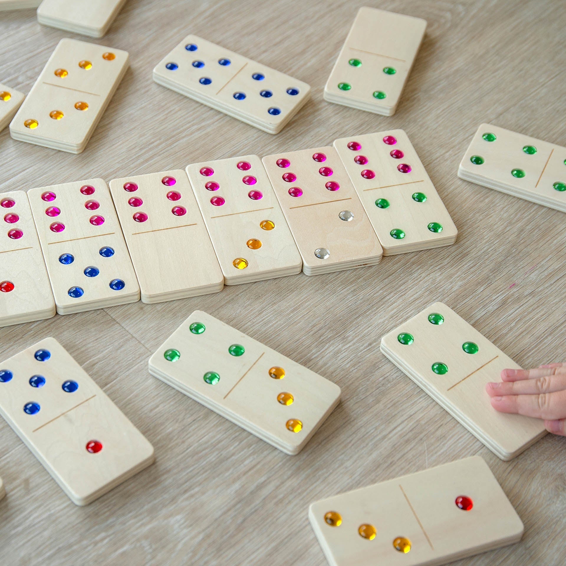 TickiT - Houten Edelsteen Domino (28 stuks)