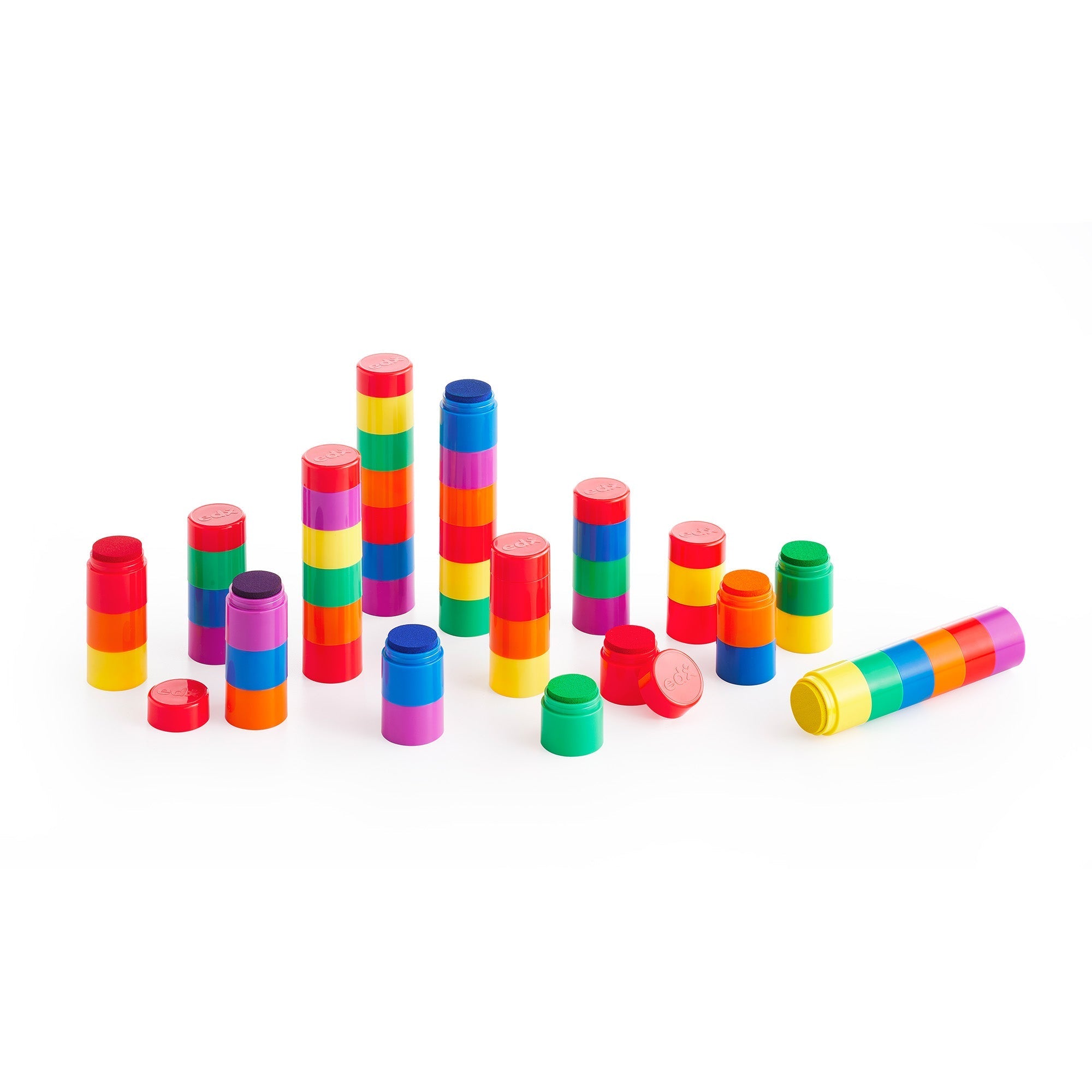 Edx Education - Regenboog Stempelkussentjes - 8 Sets van 6 Kleuren