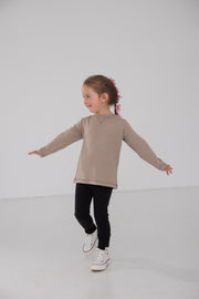 Engel Natur - Wol/Zijde Kinder Legging Interlock - Zwart
