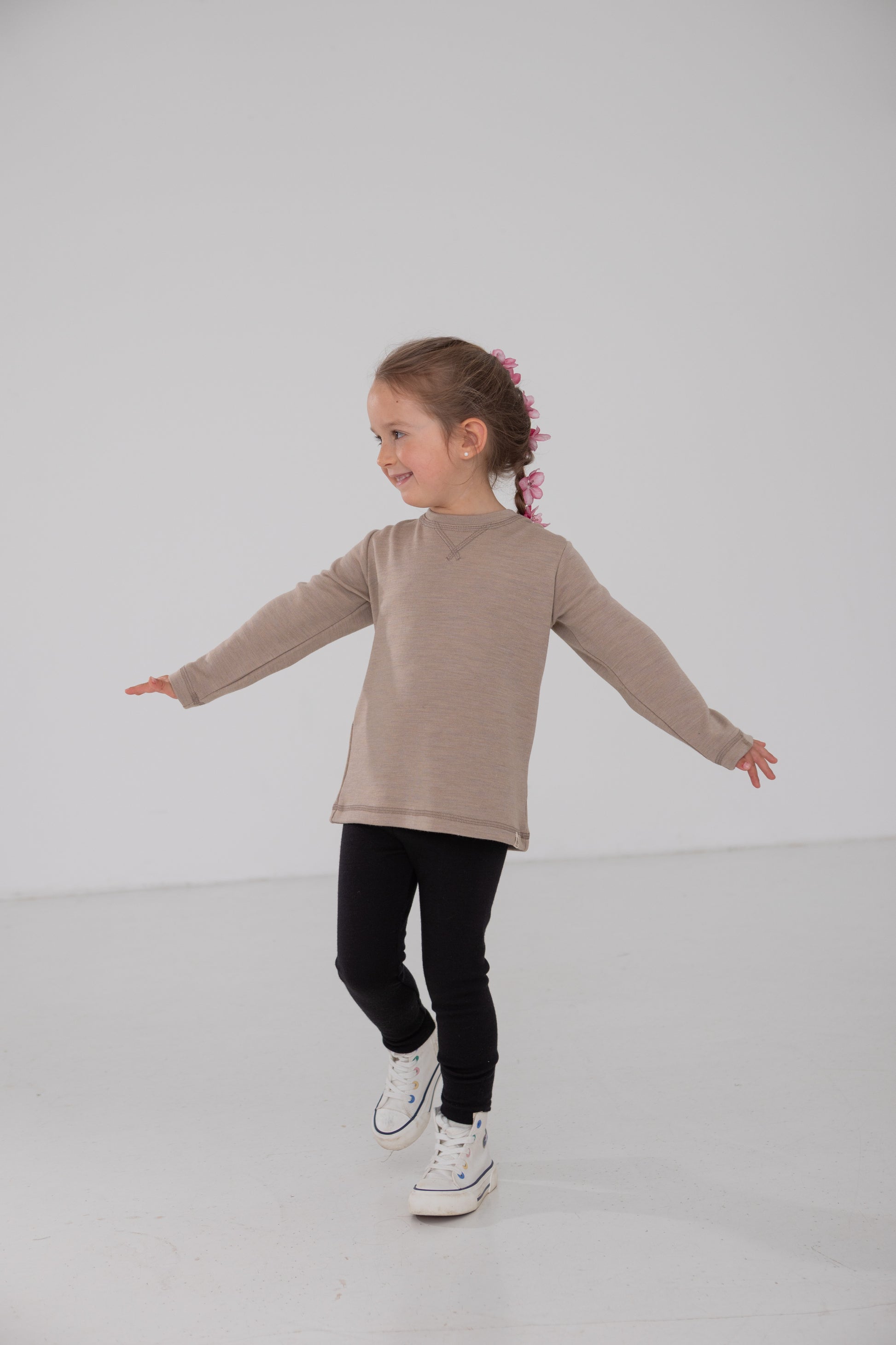 Engel Natur - Wol/Zijde Kinder Legging Interlock - Zwart