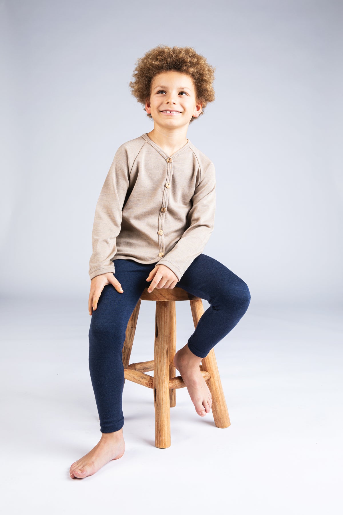 Engel Natur - Wol/Zijde Kinder Legging Interlock - Marine