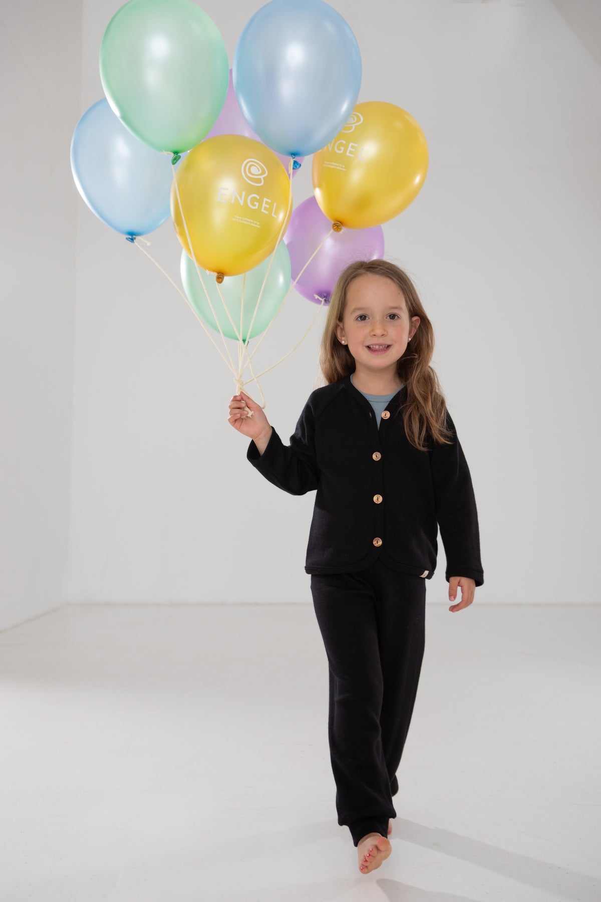 Engel Natur - Wol/Zijde Kinder Vestje - Zwart