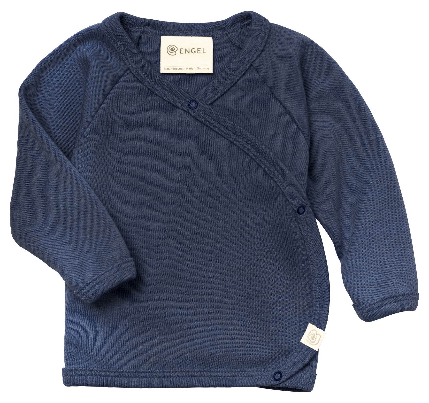 Engel Natur - Wol/Zijde Baby Overslag Shirt - Marine