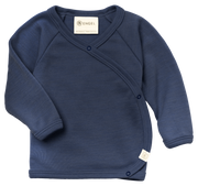 Engel Natur - Wol/Zijde Baby Overslag Shirt - Marine
