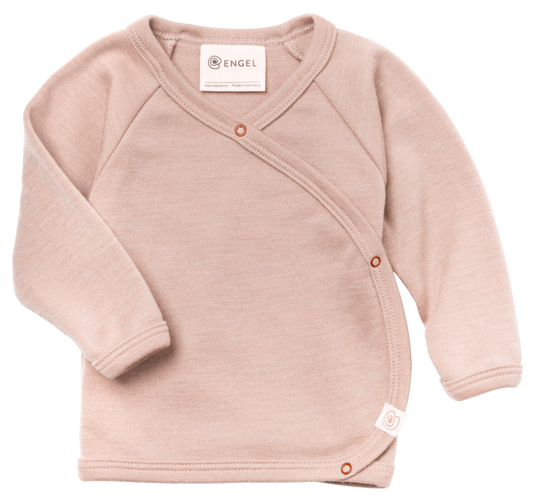 Engel Natur - Wol/Zijde Baby Overslag Shirt - Oudroze