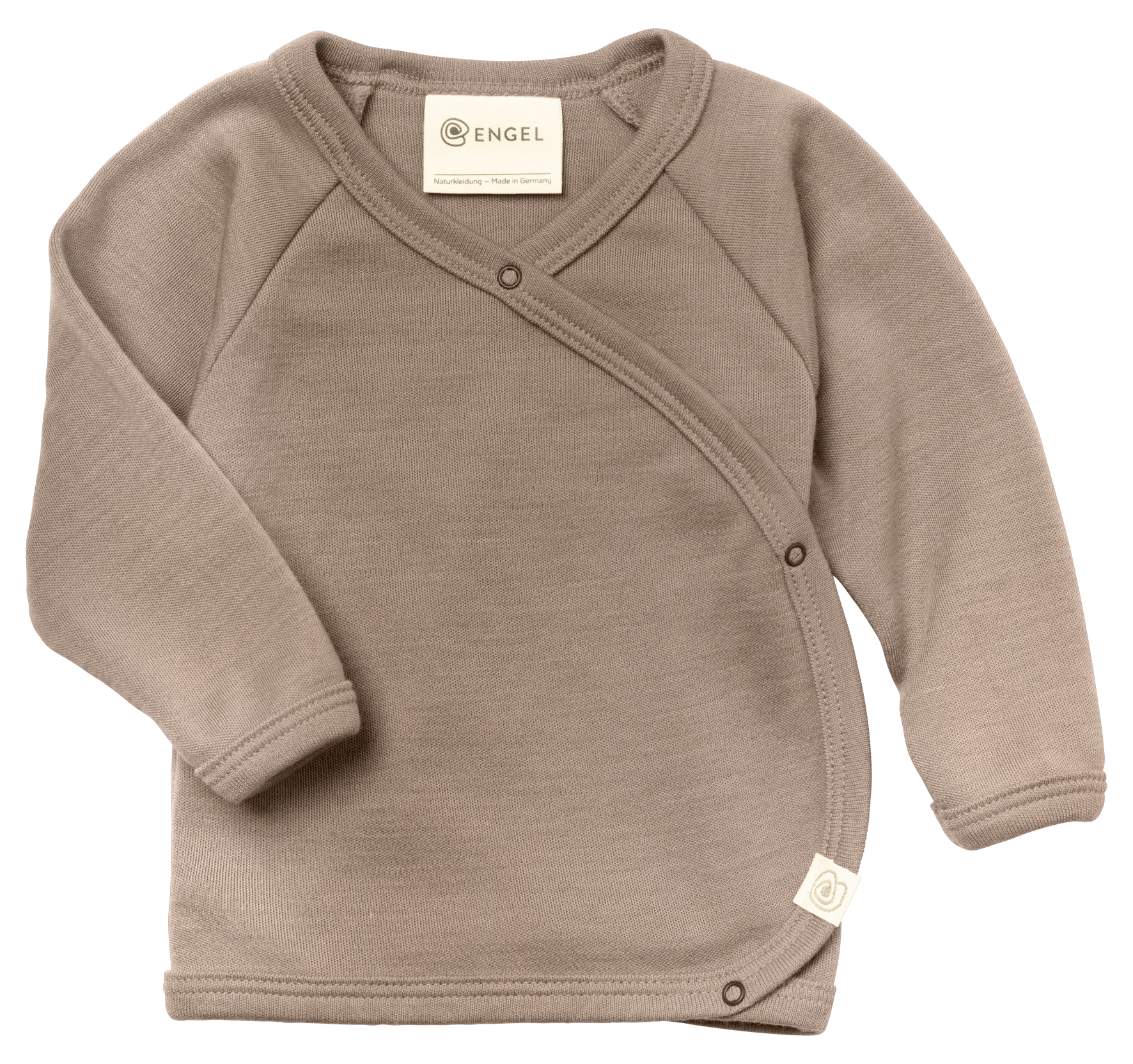 Engel Natur - Wol/Zijde Baby Overslag Shirt - Zand