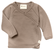 Engel Natur - Wol/Zijde Baby Overslag Shirt - Zand