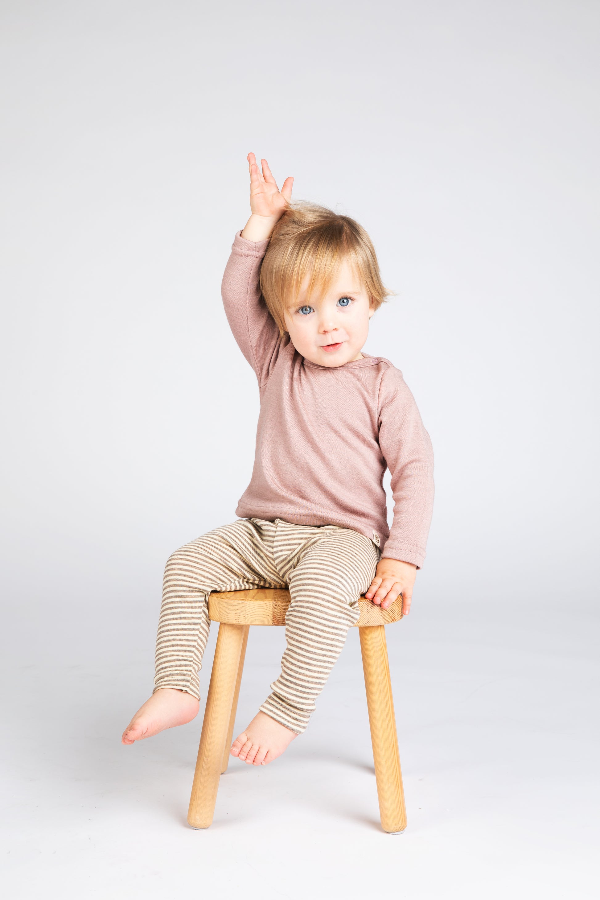 Engel Natur - Wol/Zijde Baby Shirt Lange Mouw met Drukknopen Interlock - Oudroze