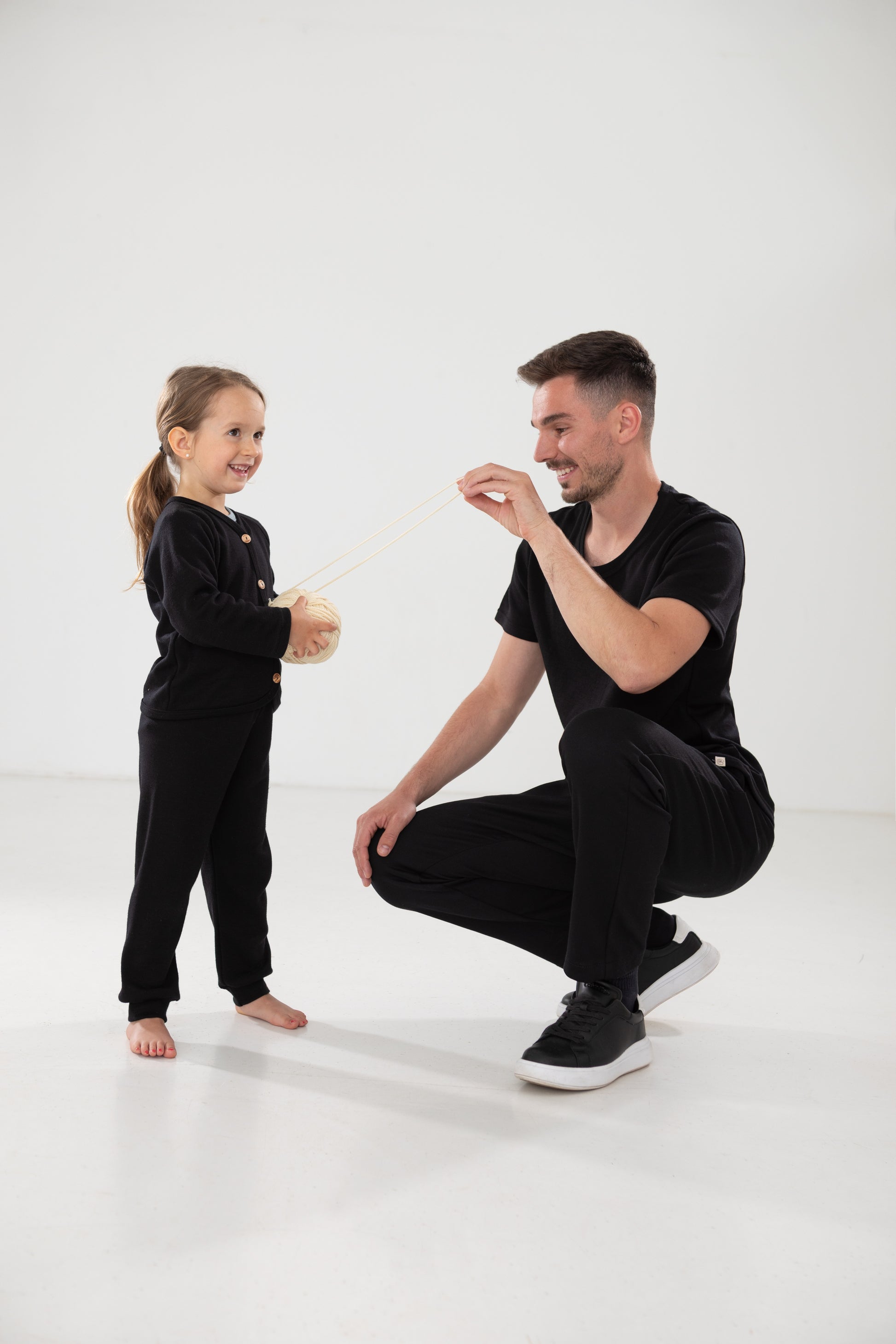 Engel Natur - Wol/Zijde Kinder Joggingbroek - Zwart