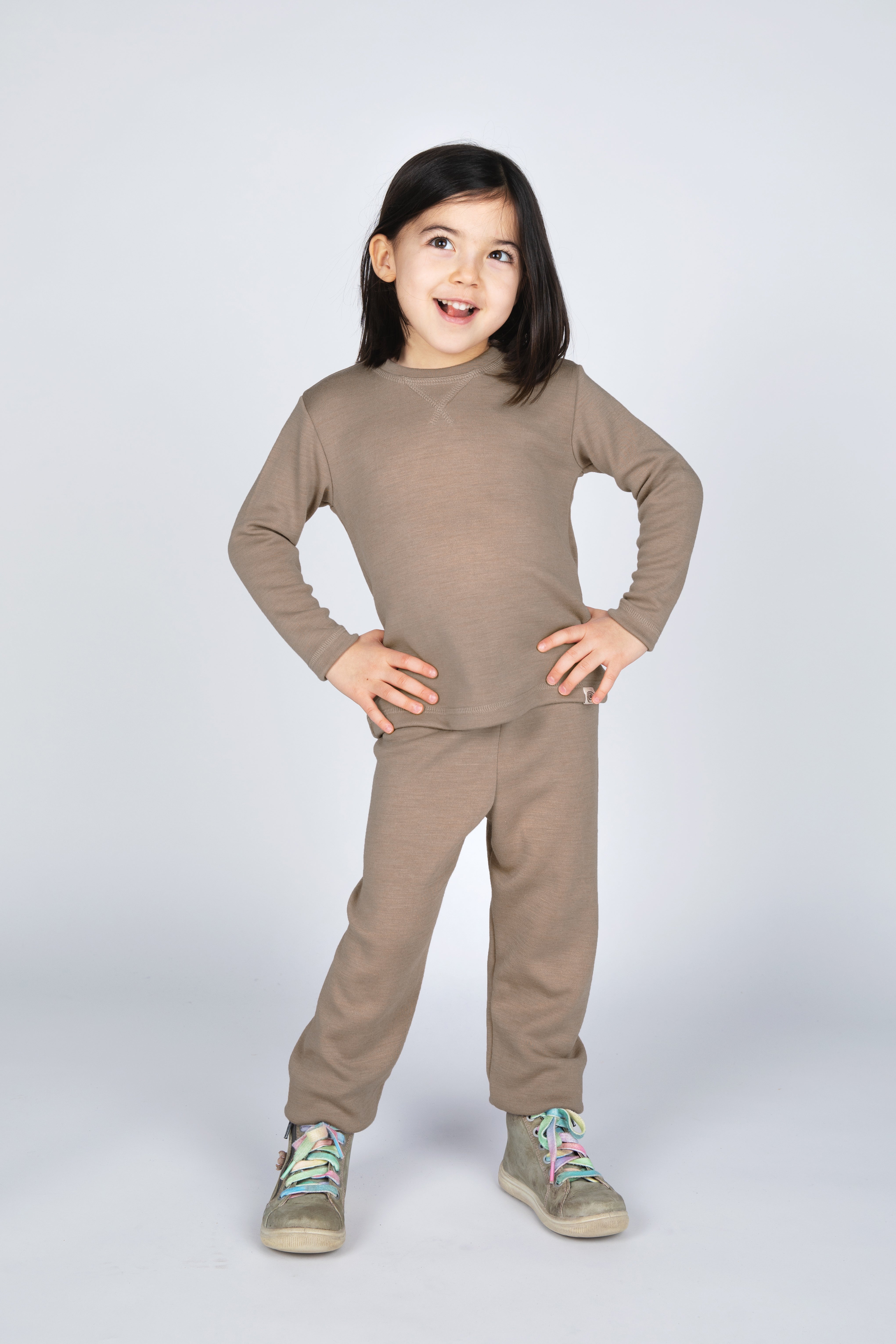 Engel Natur - Wol/Zijde Kinder Joggingbroek - Zand