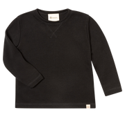 Engel Natur - Wol/Zijde Kinder Sweatshirt, Lange Mouw - Zwart