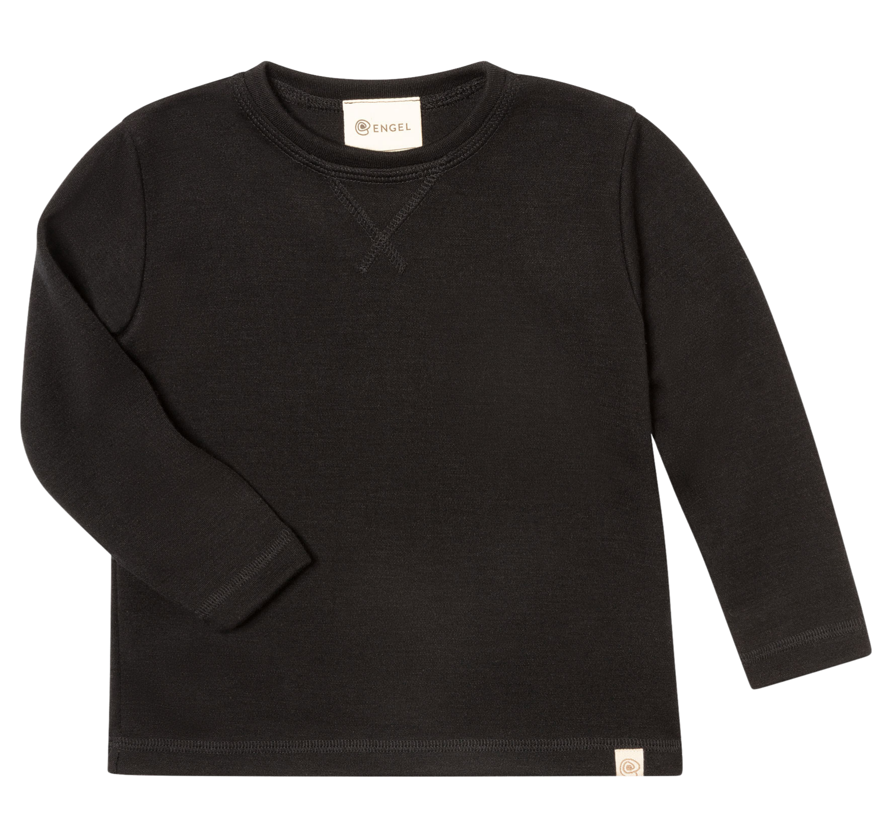 Engel Natur - Wol/Zijde Kinder Sweatshirt, Lange Mouw - Zwart