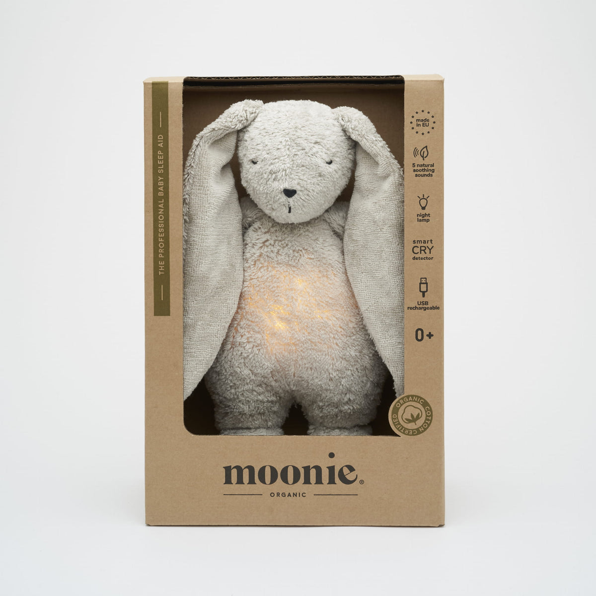 Moonie Konijn Knuffel met Nachtlampje Gray