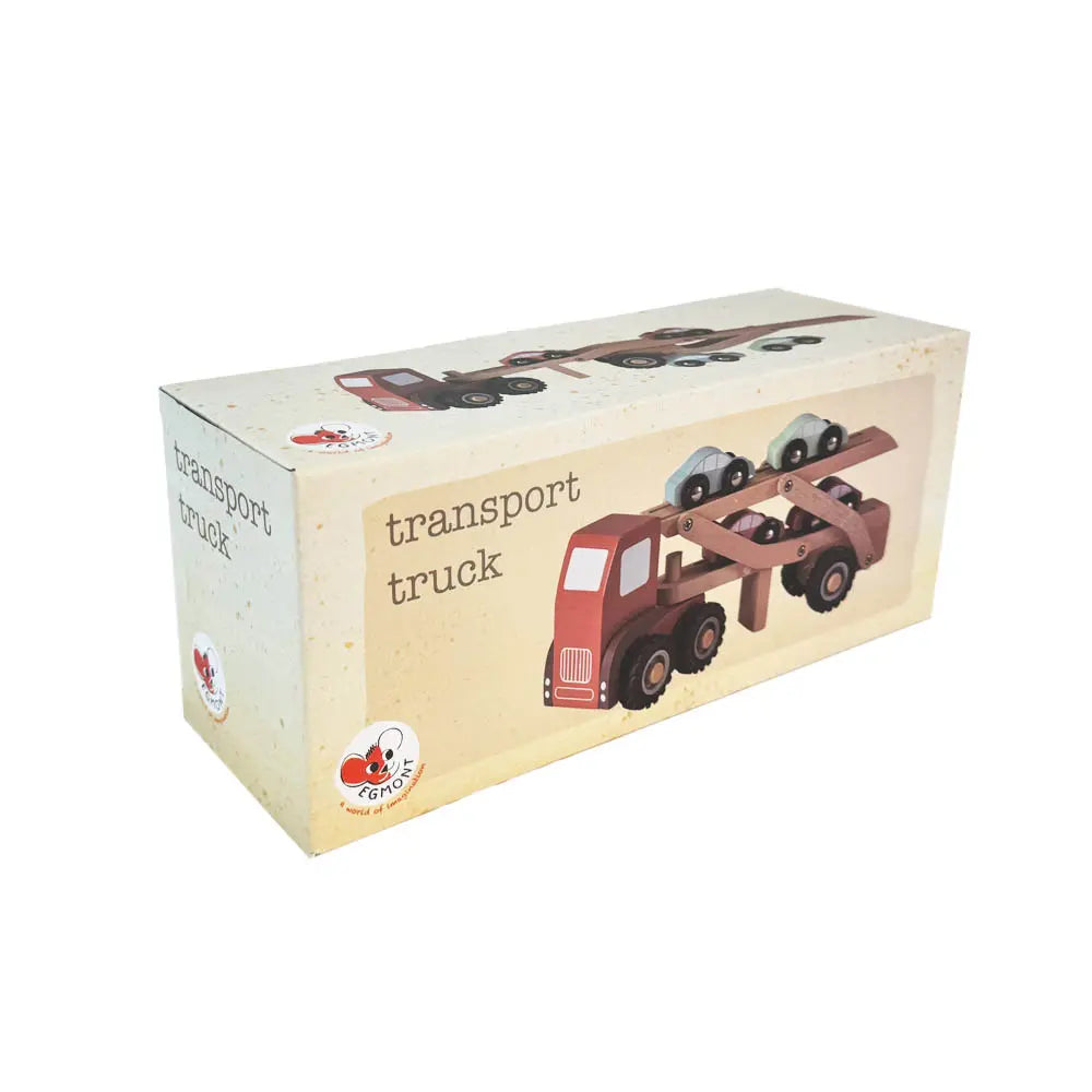 Egmont Toys - Houten autotransporter met 4 auto's