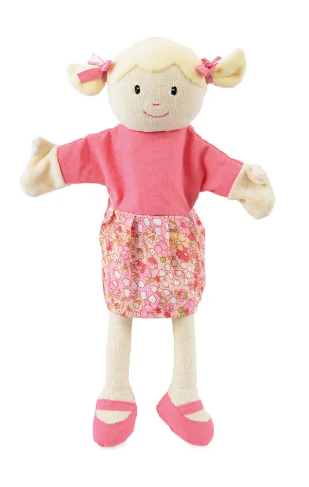 Egmont Toys - Handpop Sophie met vlechtjes en gebloemde jurk