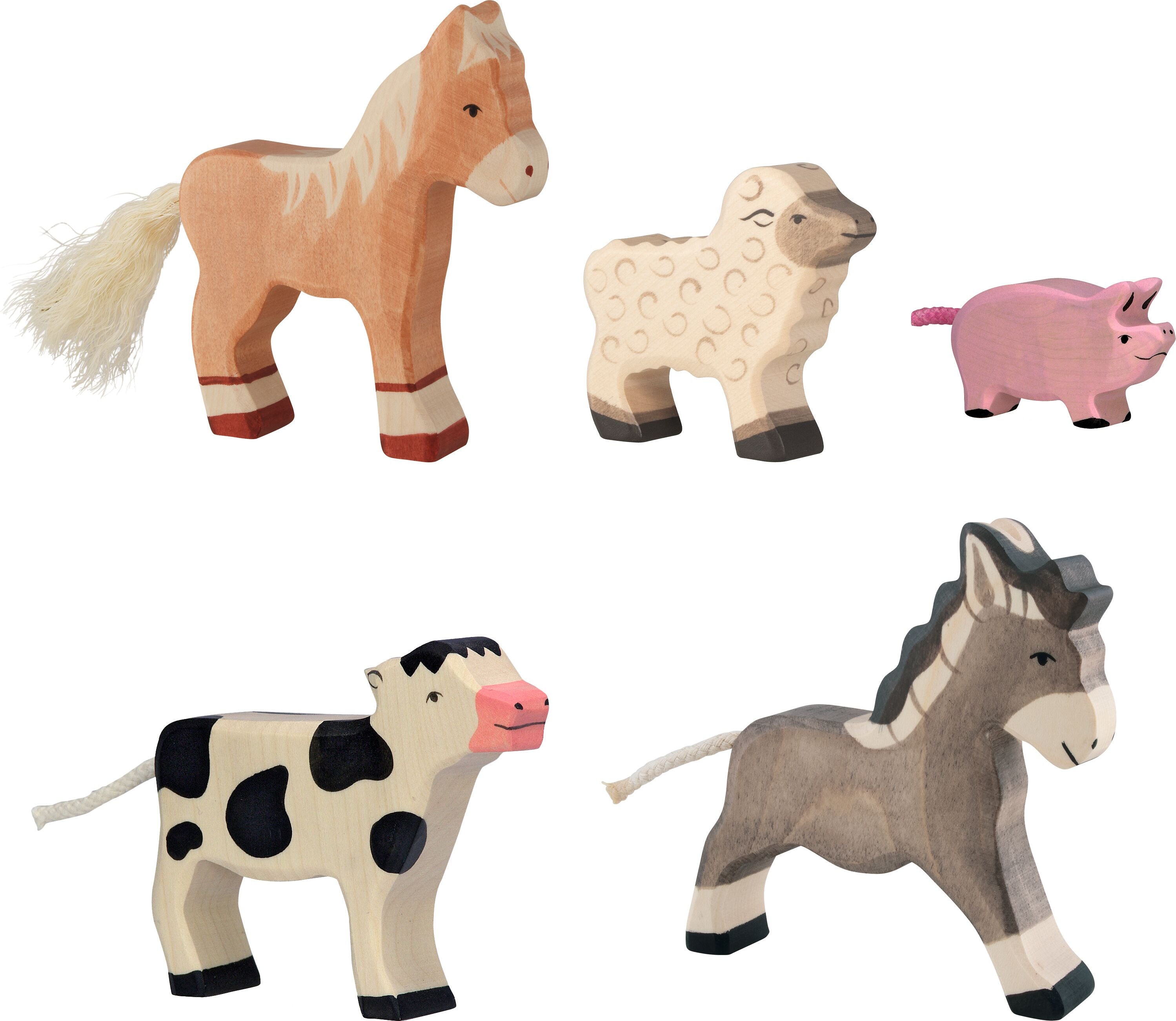 Holztiger - Boerderijdieren Houten Dieren Set - 5 stuks