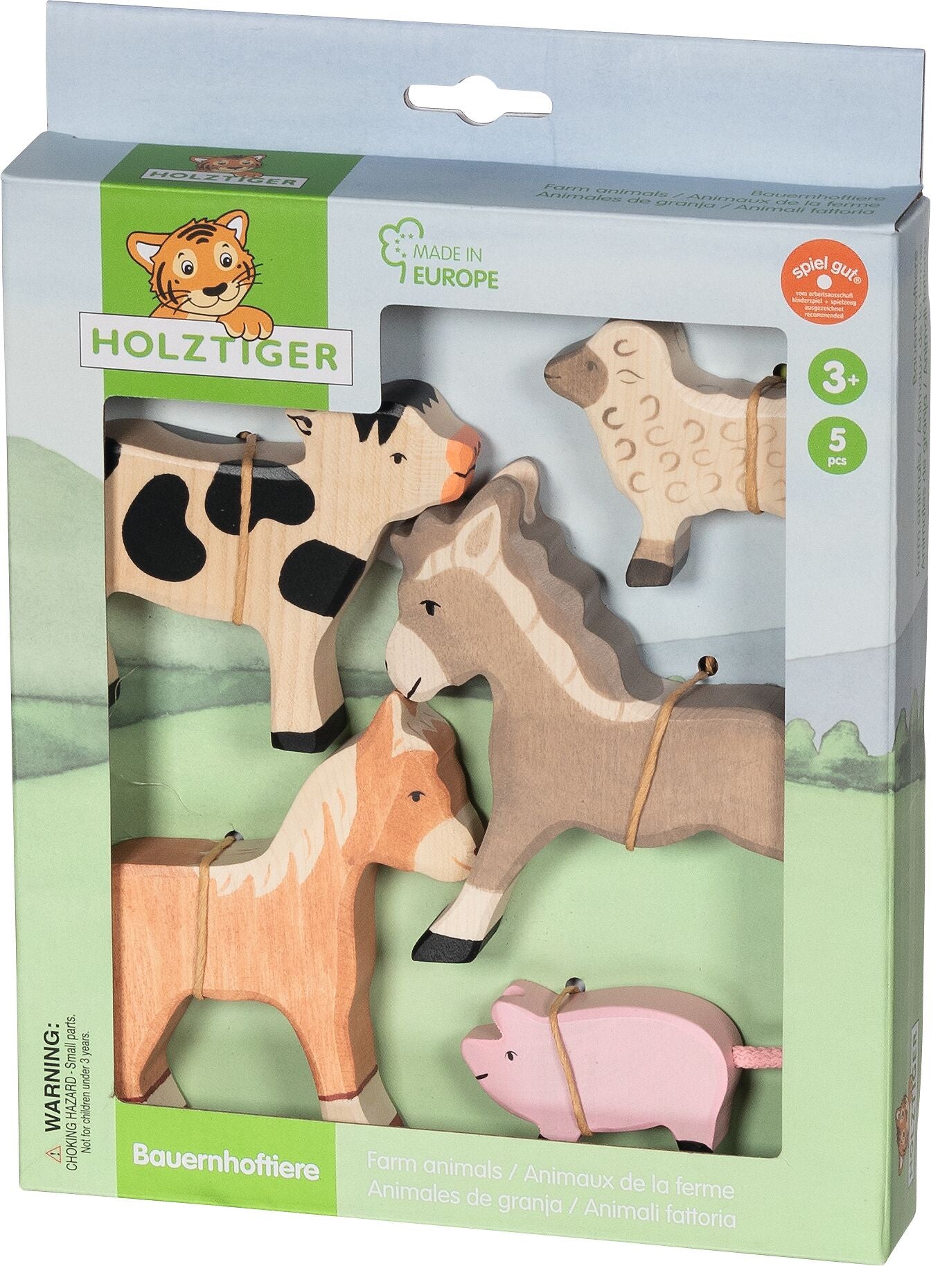 Holztiger - Boerderijdieren Houten Dieren Set - 5 stuks