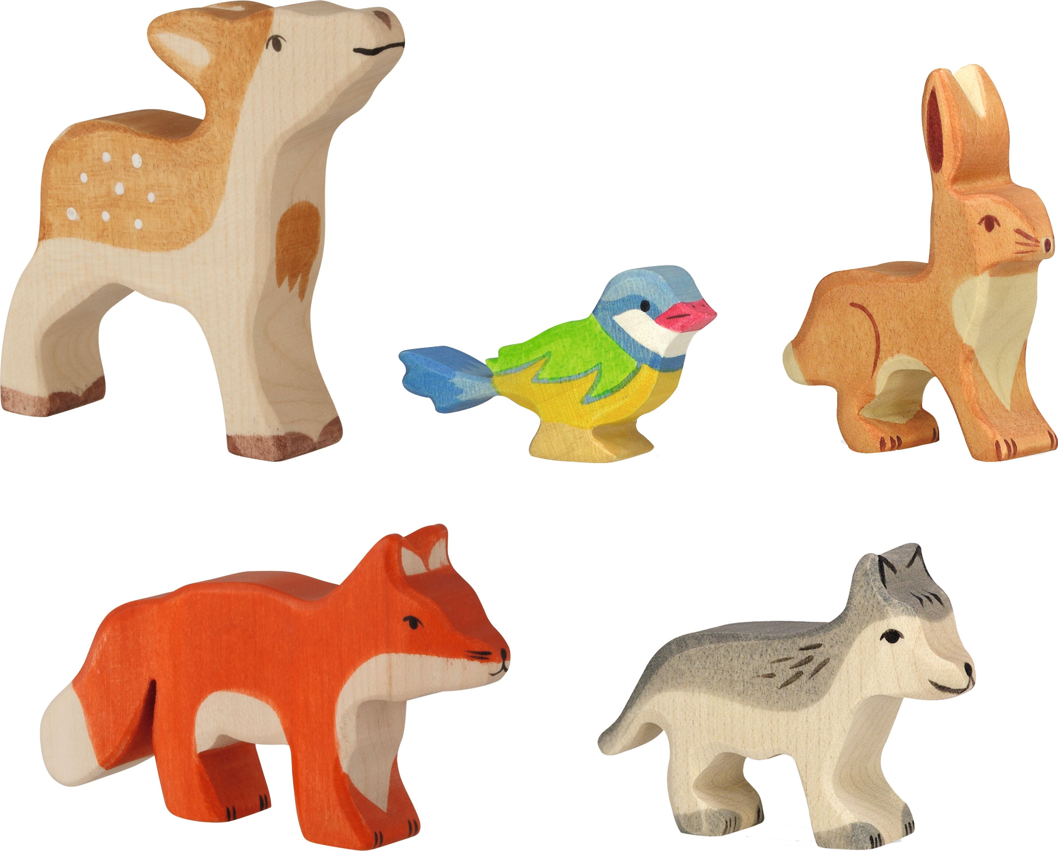 Holztiger - Bosdieren Set -  Houten Dieren - 5 stuks