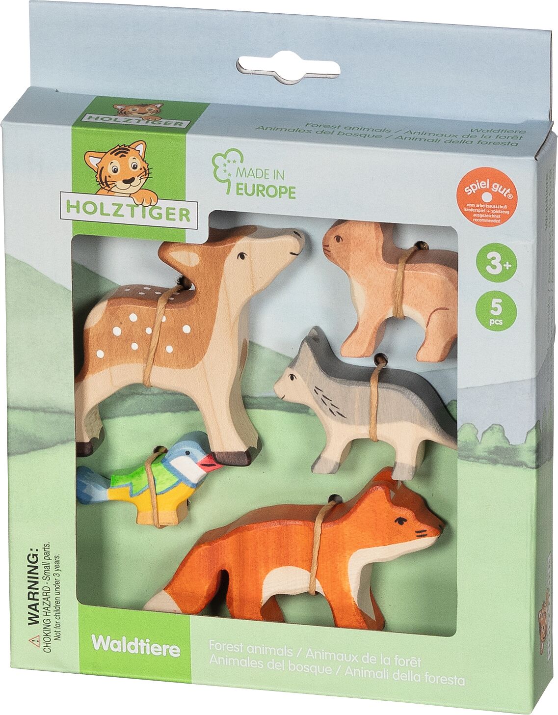 Holztiger - Bosdieren Set -  Houten Dieren - 5 stuks