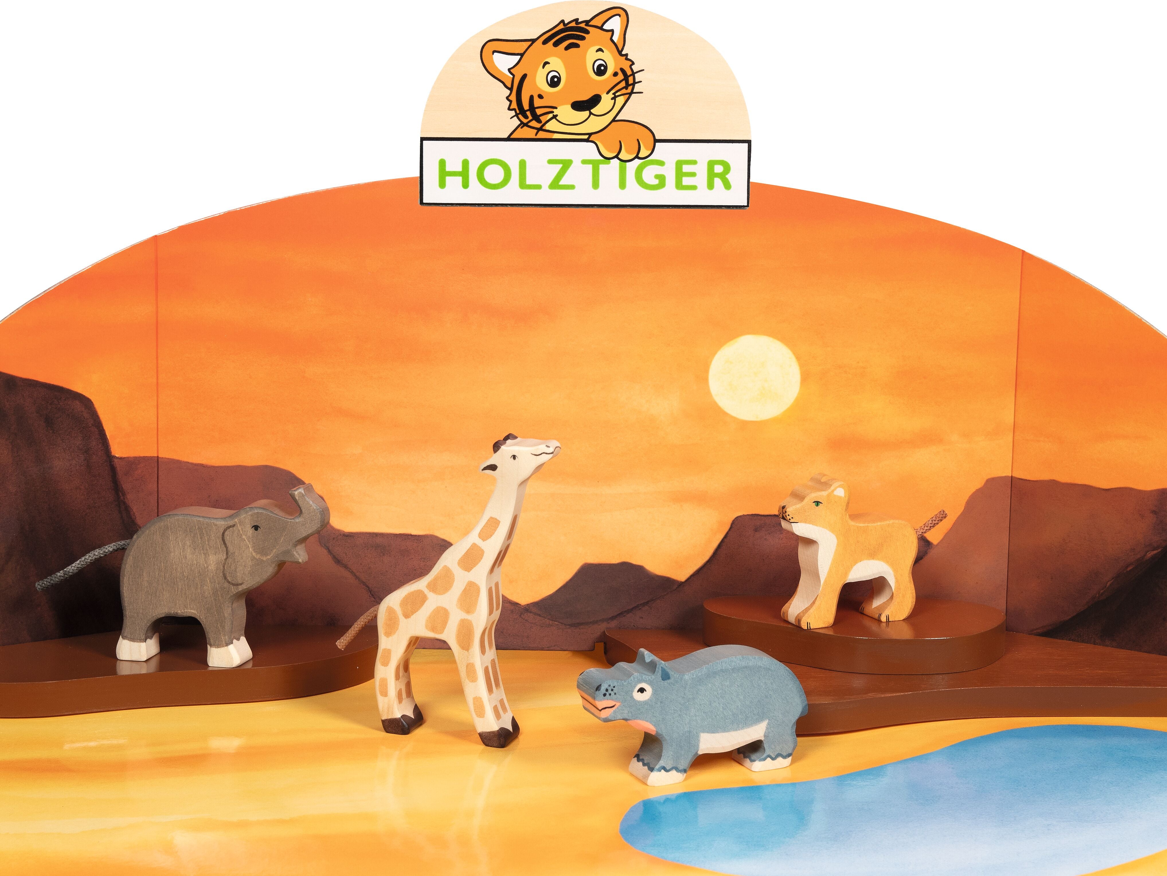 Holztiger - Wilde dieren Set -  Houten Dieren - 4 stuks