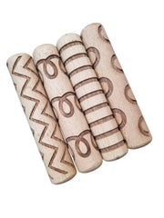 Kiddi - Houten rollers met patronen (set van 4)