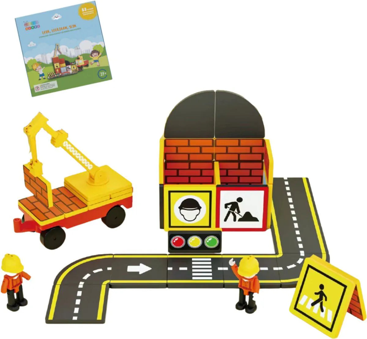 Gladi Tiles - bouwplaats 53 stuks - Magnetic Tiles - Magnetisch Speelgoed