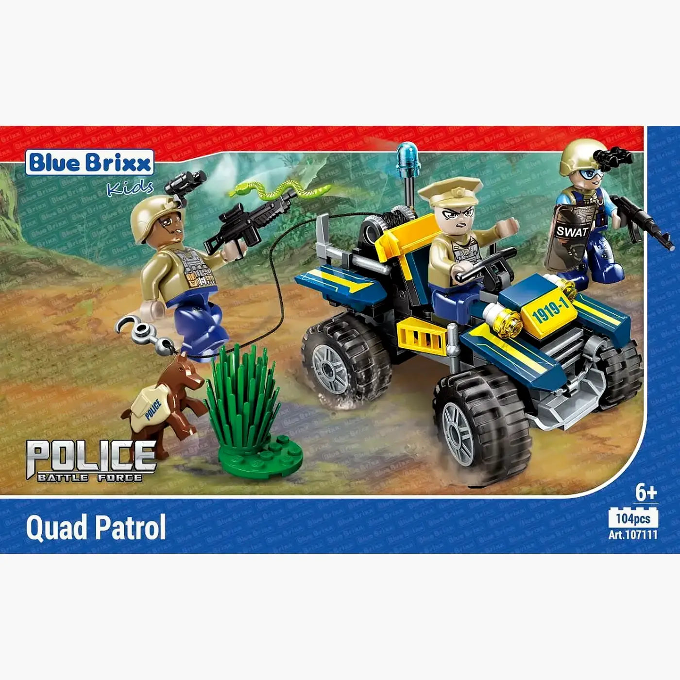 BlueBrixx - Bos Politie Quad Control (104 bouwstenen) 6+ jaar - bouwset