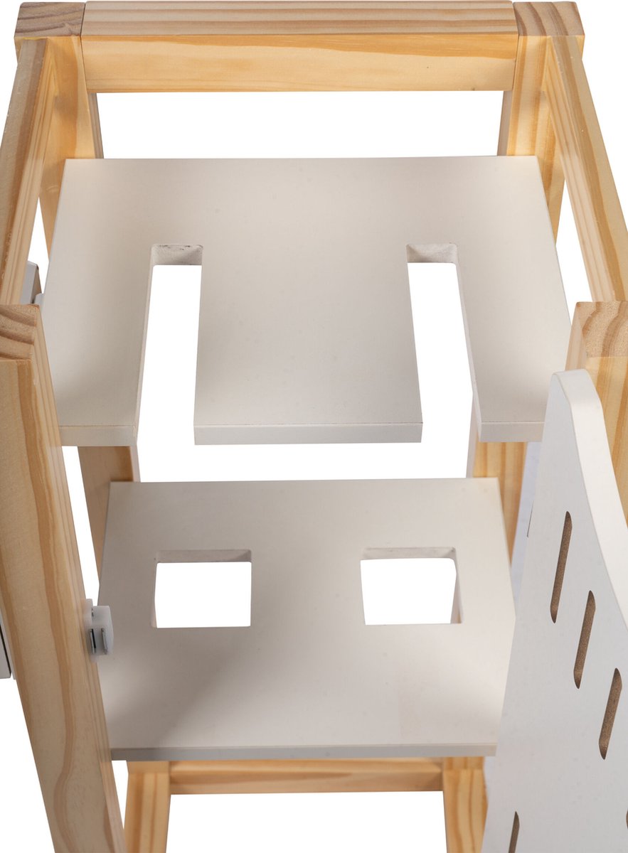 HKM - Stal voor 2 stokpaardjes - wit/naturel