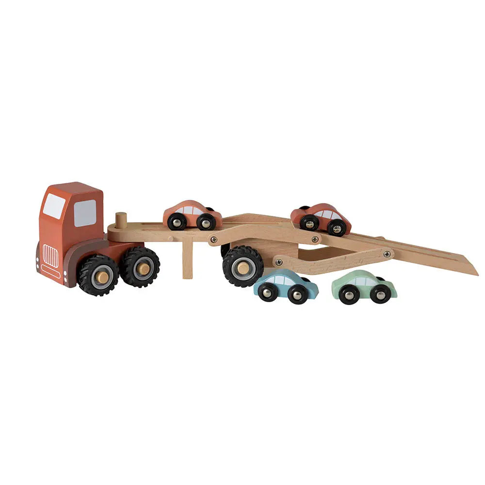 Egmont Toys - Houten autotransporter met 4 auto's