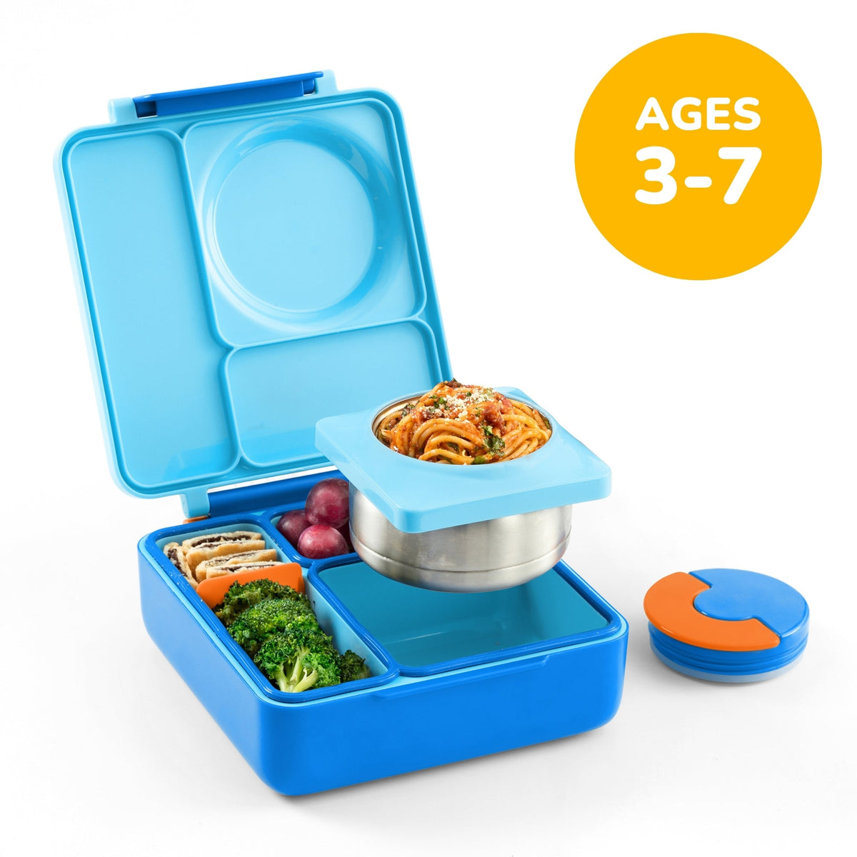 OmieBox lunchbox met thermos in de kleur Blue Sky