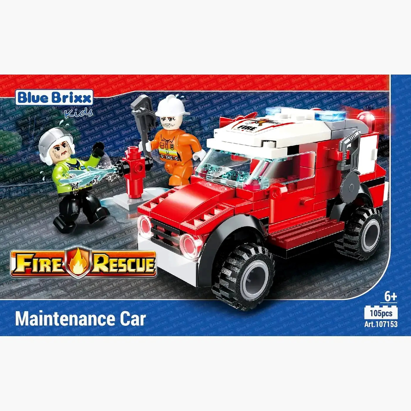 BlueBrixx - Brandweer Onderhoudsvoertuig (105 onderdelen) 6+ jaar