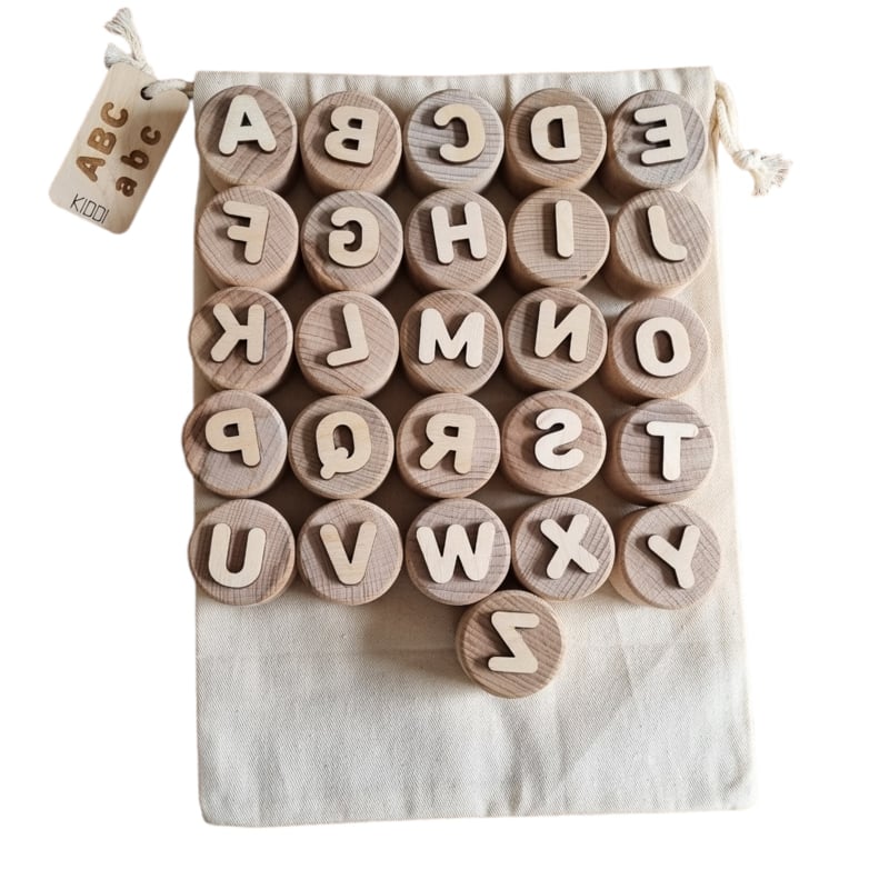 Kiddi - Houten stempelset Letters – dubbelzijdig
