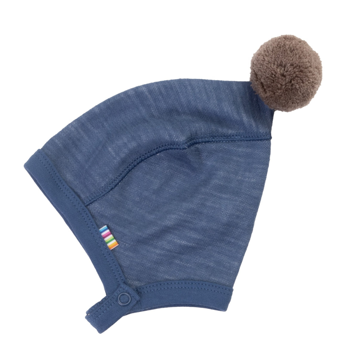 Joha - Wol/Bamboe Mutsje met Knopen - Donkerblauw