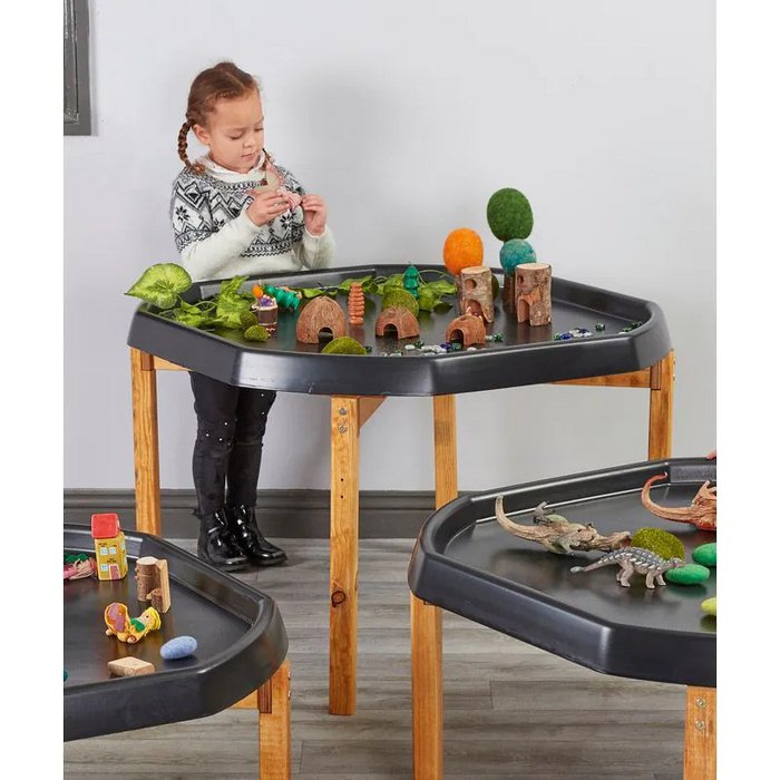 SET Tuff Tray zwart (100cm) + Houten Onderstel 66cm hoog