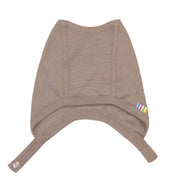 Joha - Wol/Zijde Mutsje met Knopen - Donker Beige