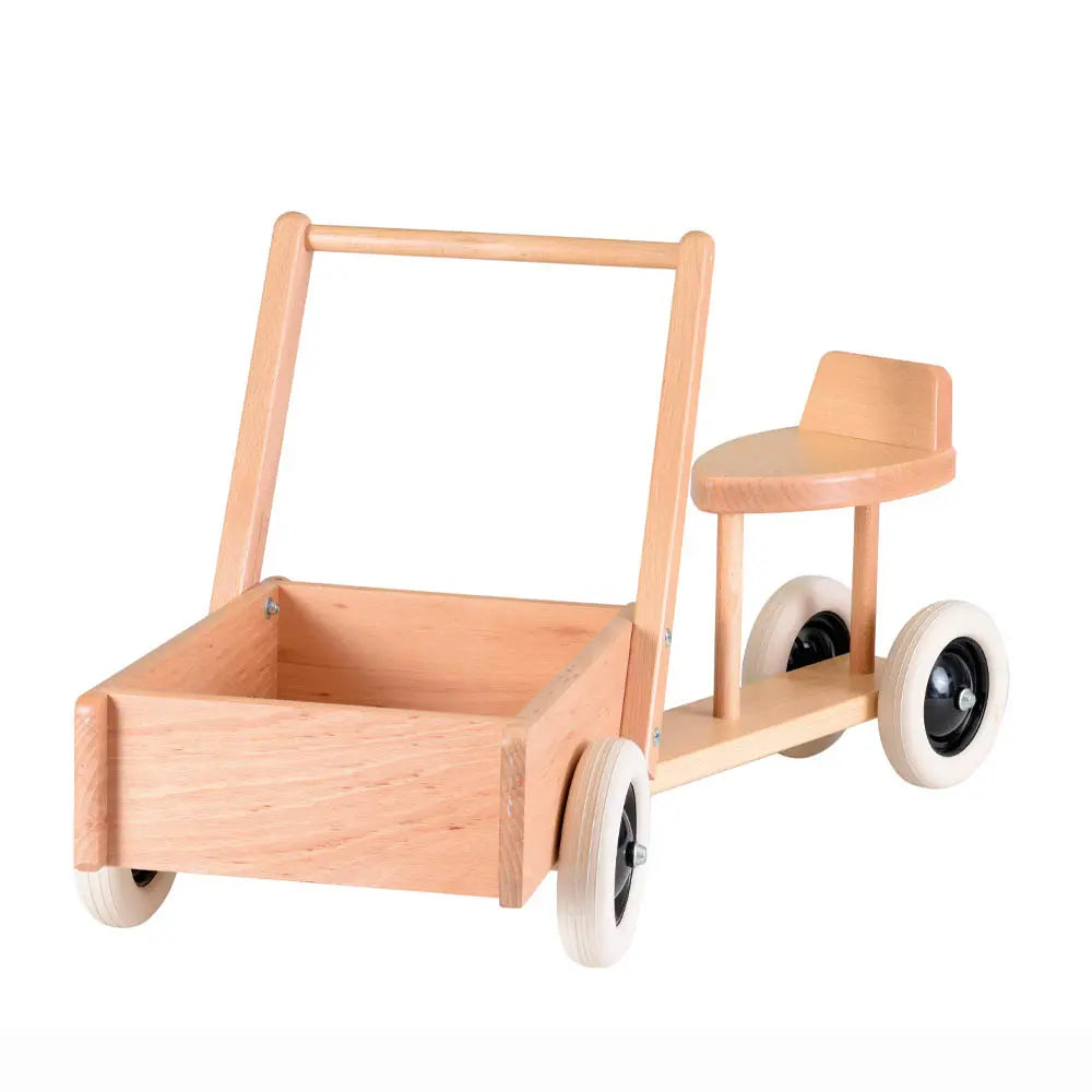 Egmont Toys - Loopauto met aanhanger van hout