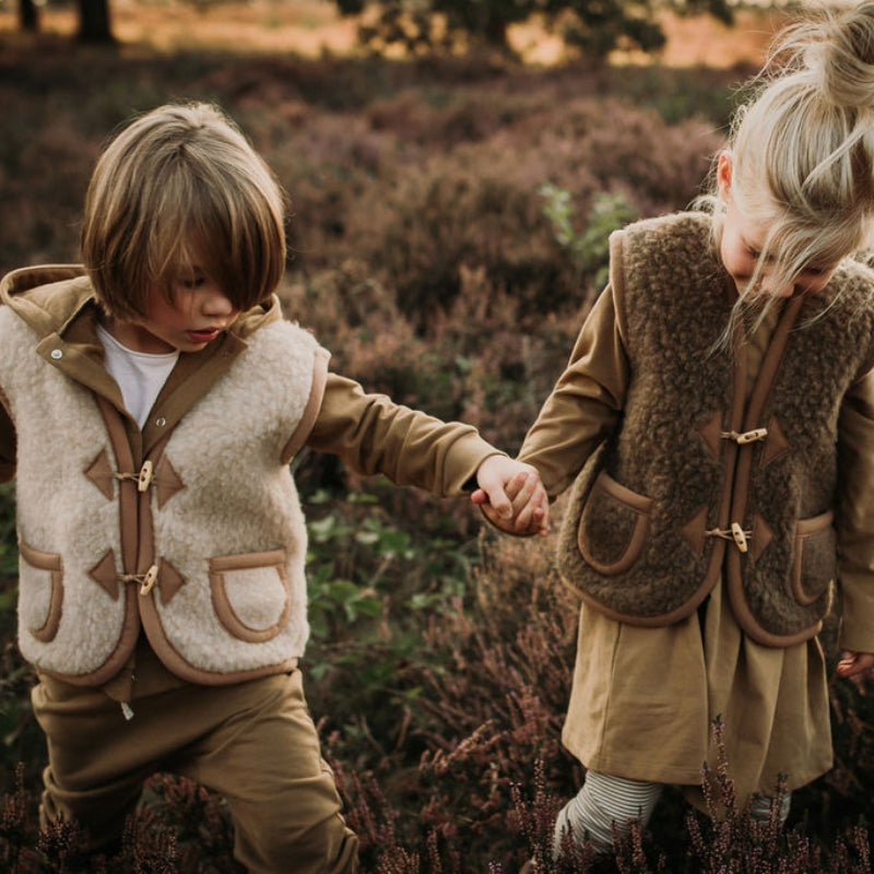 Alwero Jr - Vest of bodywarmer Alpen Beige - 100% wol