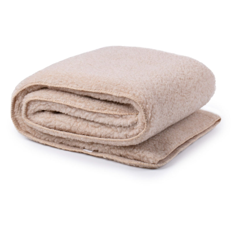 Alwero deken Modern Teddy Fleece Beige 75x100cm - 100% wol