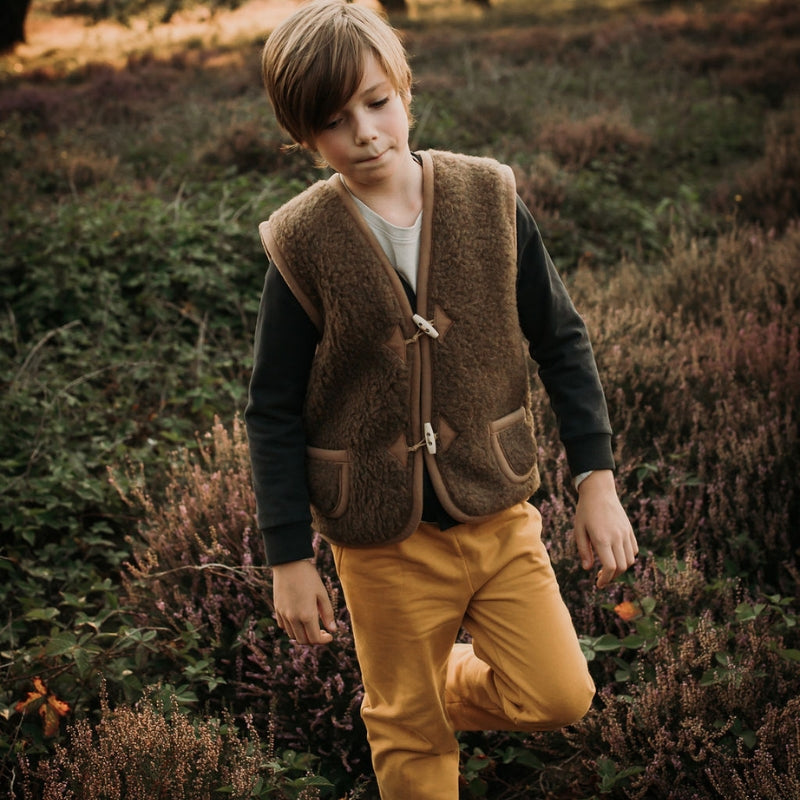 Alwero Jr - Vest of bodywarmer Alpen Bruin Bark - 100% wol