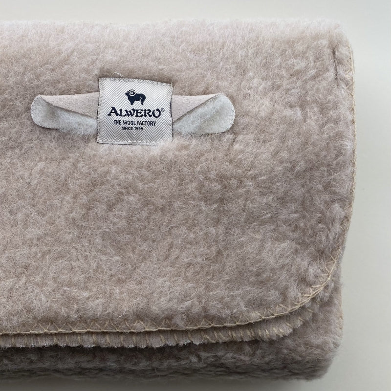 Alwero deken Modern Teddy Fleece Beige 75x100cm - 100% wol