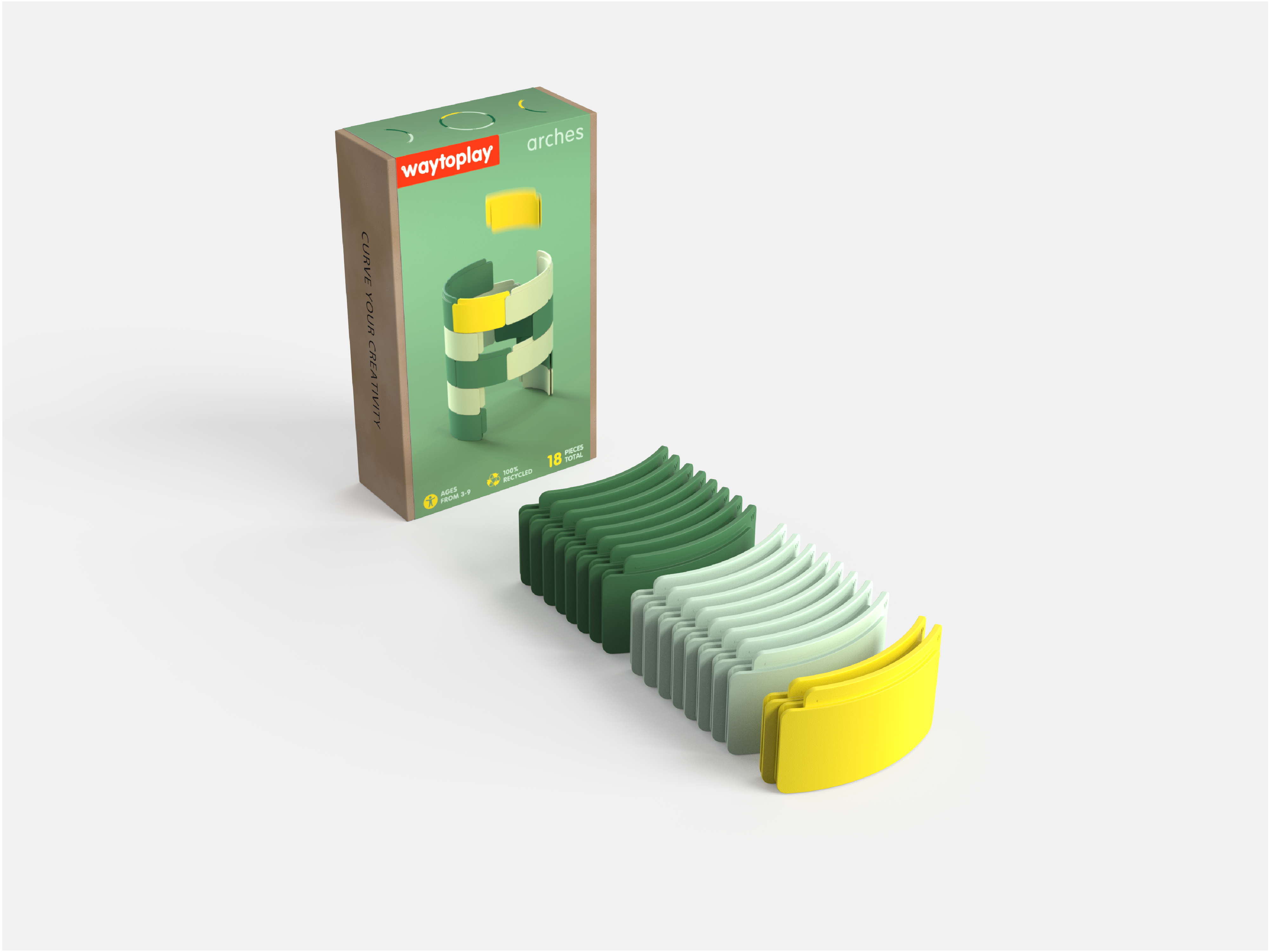 Waytoplay Arches Starter Set - Open-Ended Bouwspeelgoed 100% Gerecycled | 3-13 jaar