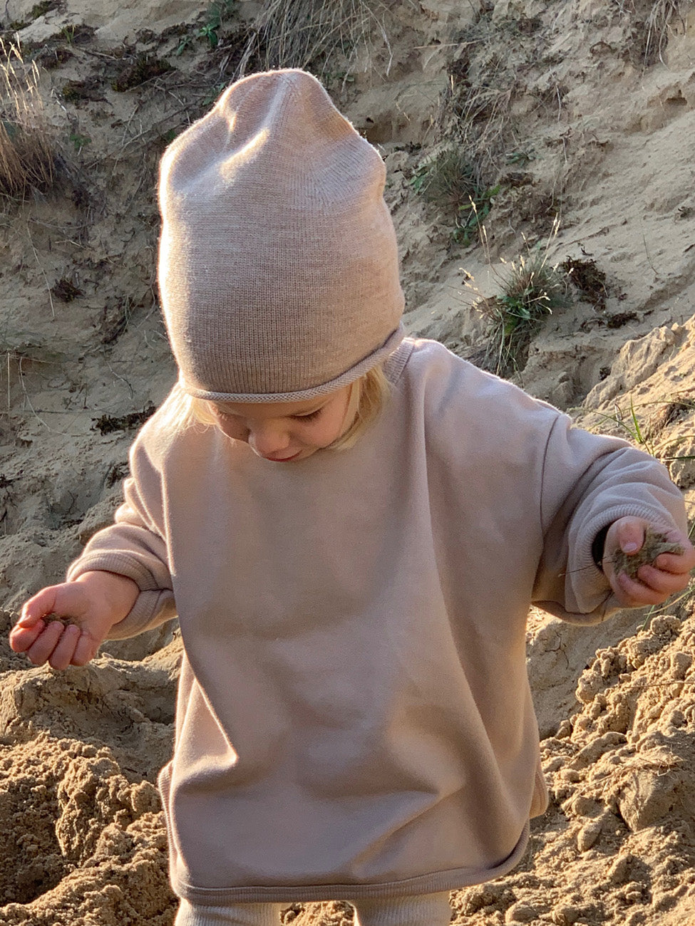 Hvid Wollen muts Efa Sand