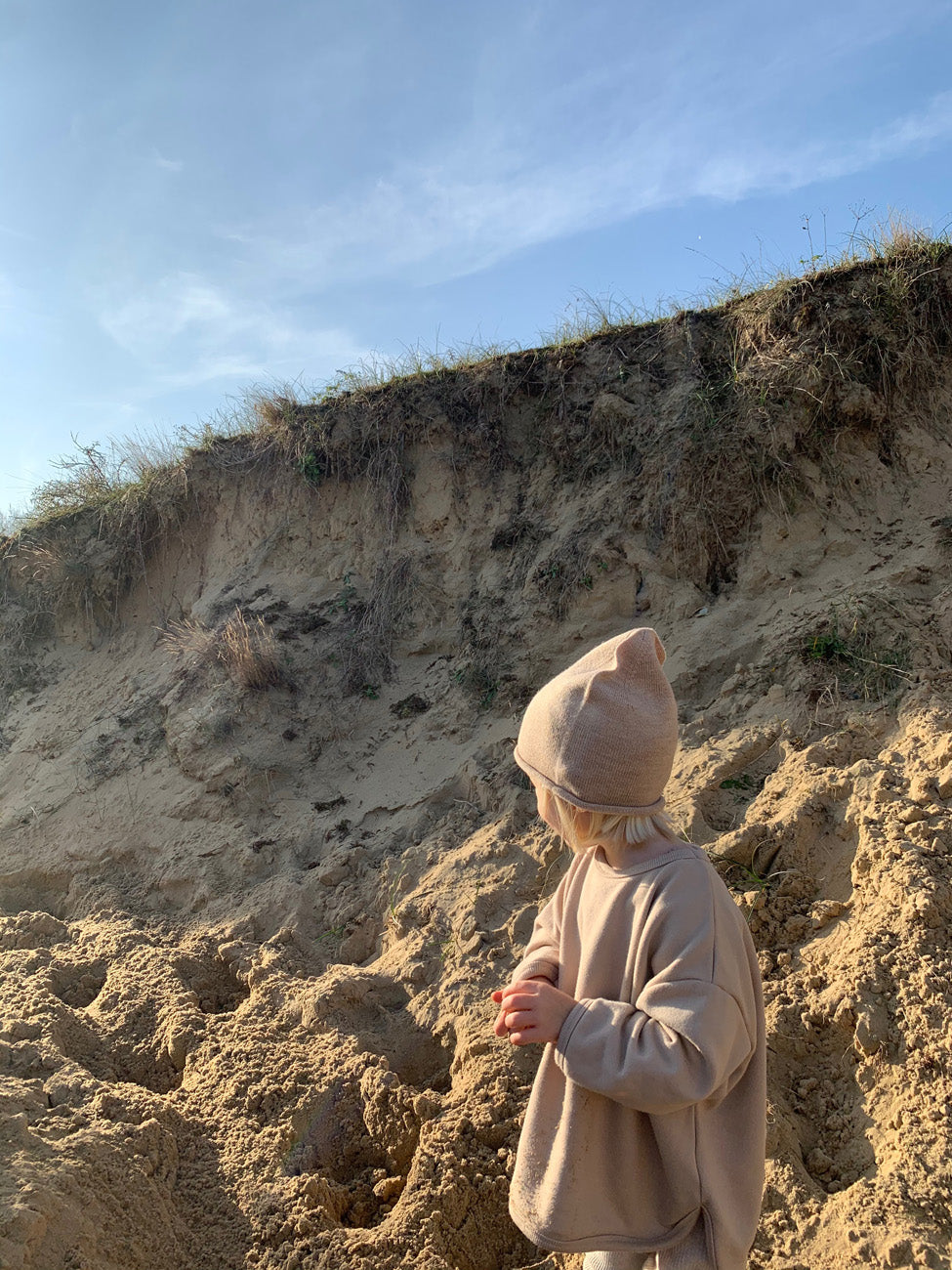 Hvid Wollen muts Efa Sand