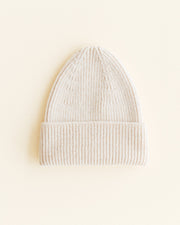 Hvid Wollen newborn mutsje Fonzie Cream