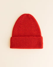 Hvid Wollen newborn mutsje Fonzie Red